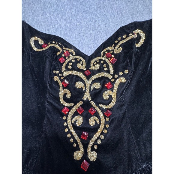 VTG Jessica‎ McClintock Gunne Sax NWT Black Strapless Jeweled Dress Size 7/8 - Picture 6 of 12